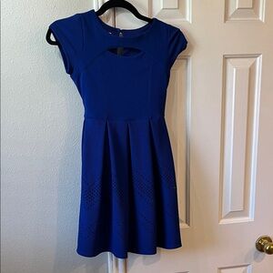 Bonnie Jean Royal Blue Mini Dress with Cap Sleeves